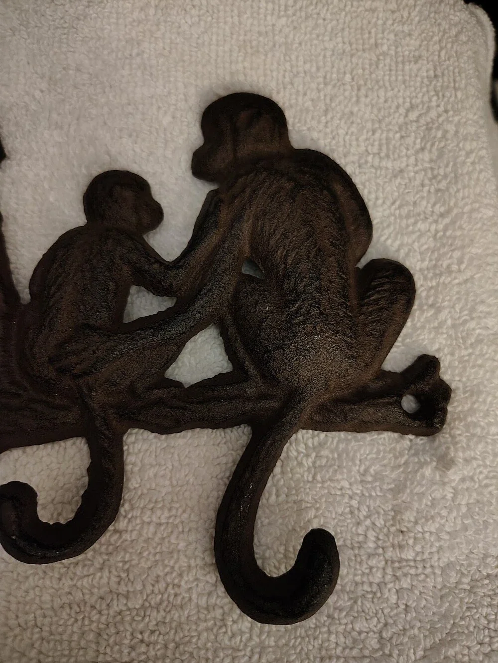 Brown Monkey Trio Wall Hook - Decorative Home Wall Decor  Cast Iron